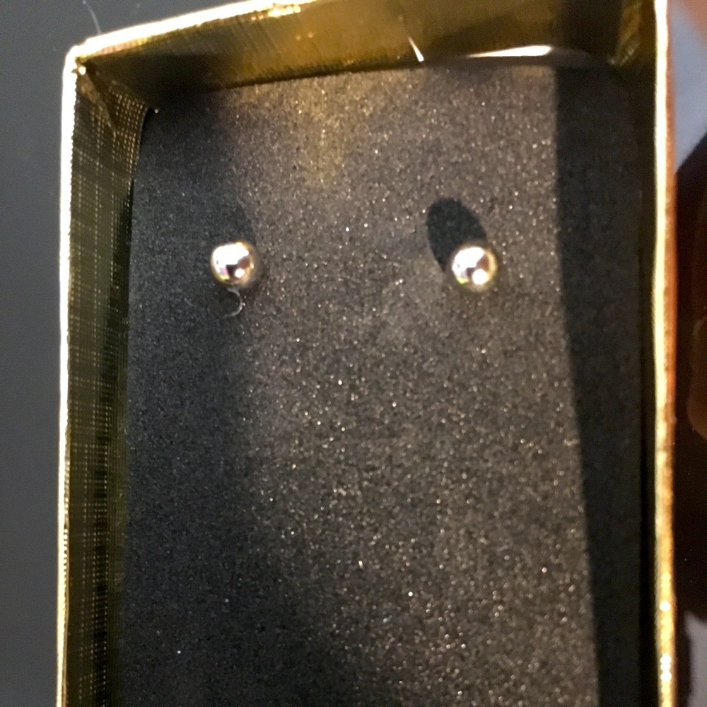 14k Solid White Gold Moricci Ball Stud Earings 4mm